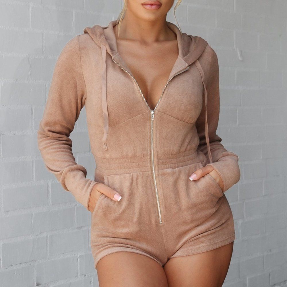 BNWT Taupe Terry Romper